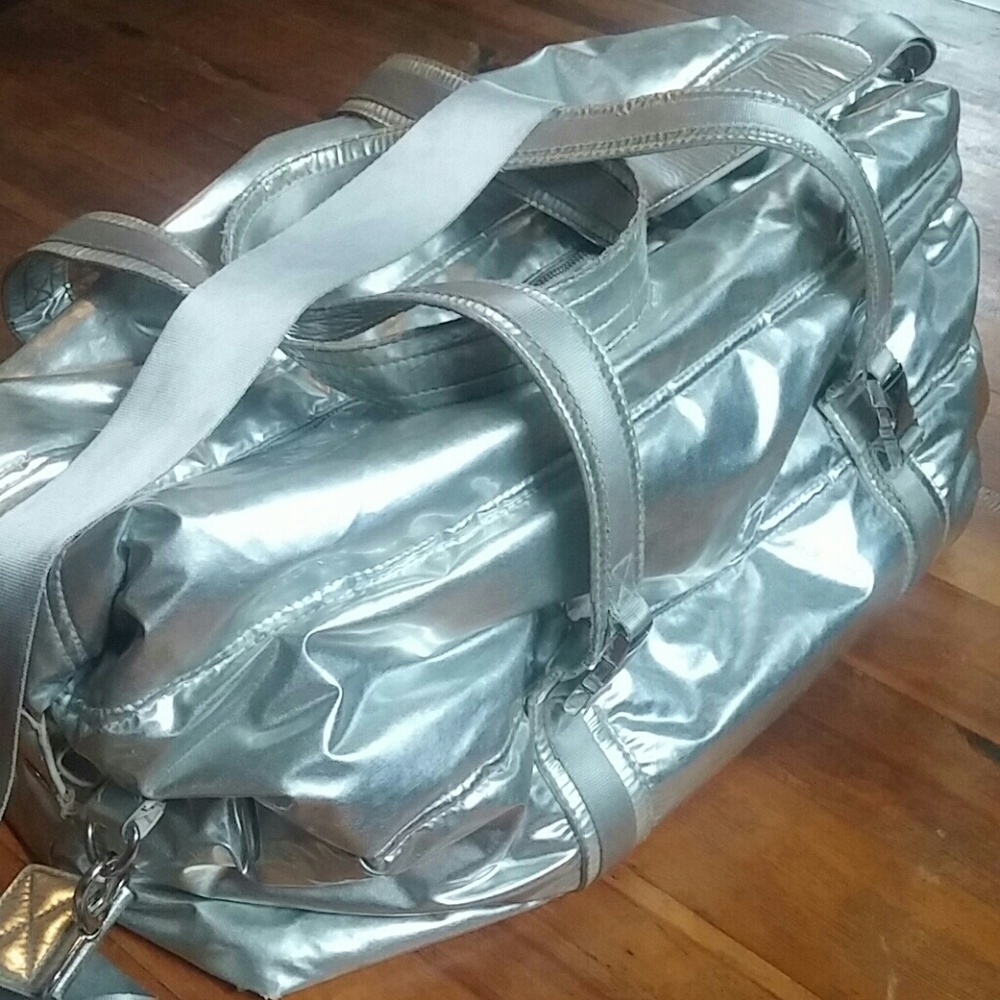 Bath & Body Works Silver duffle bag